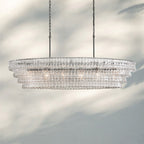 Ghiaccio Glass Oval Chandelier 54''65''-Manorlights