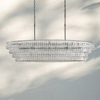 Ghiaccio Glass Oval Chandelier 54''65''-Manorlights