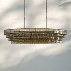 Ghiaccio Glass Oval Chandelier 54''65''-Manorlights