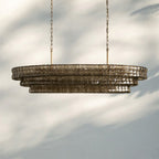 Ghiaccio Glass Oval Chandelier 54''65''-Manorlights