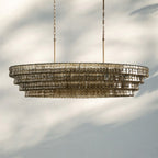 Ghiaccio Glass Oval Chandelier 54''65''-Manorlights