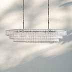 Ghiaccio Glass Oval Chandelier 54''65''-Manorlights