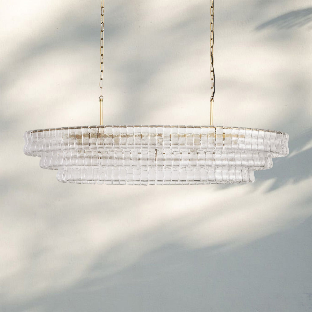 Ghiaccio Glass Oval Chandelier 54''65''-Manorlights
