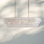 Ghiaccio Glass Oval Chandelier 54''65''-Manorlights