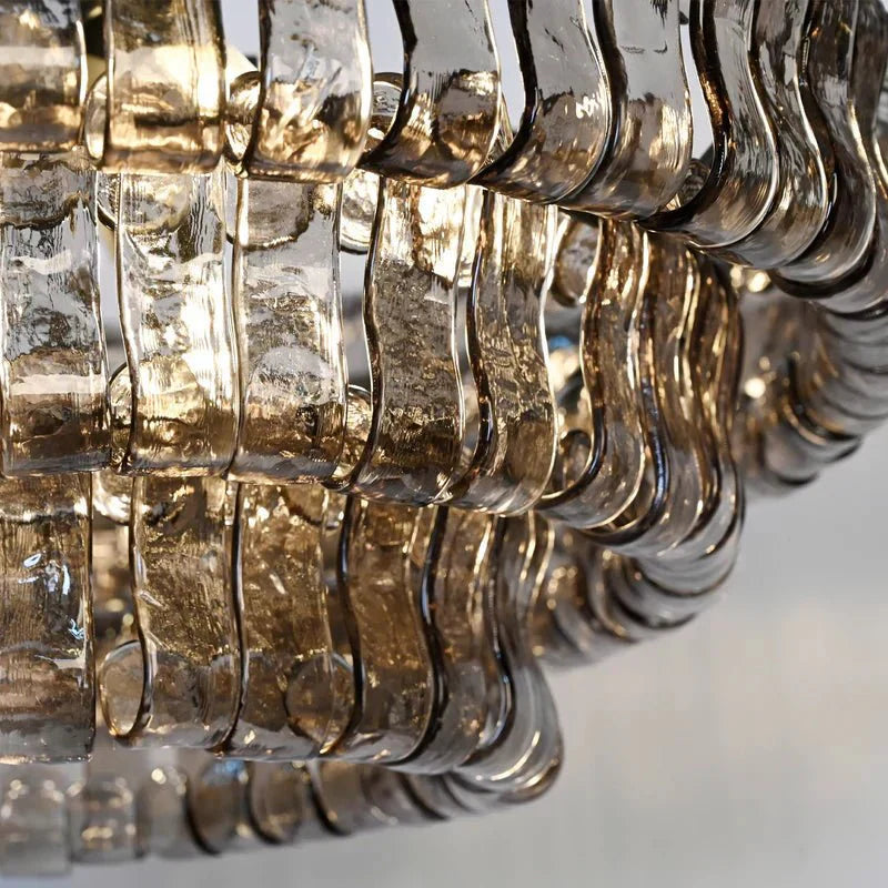 Ghiaccio Glass Oval Chandelier 54''65''-Manorlights