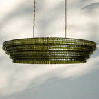 Ghiaccio Glass Oval Chandelier 54''65''-Manorlights