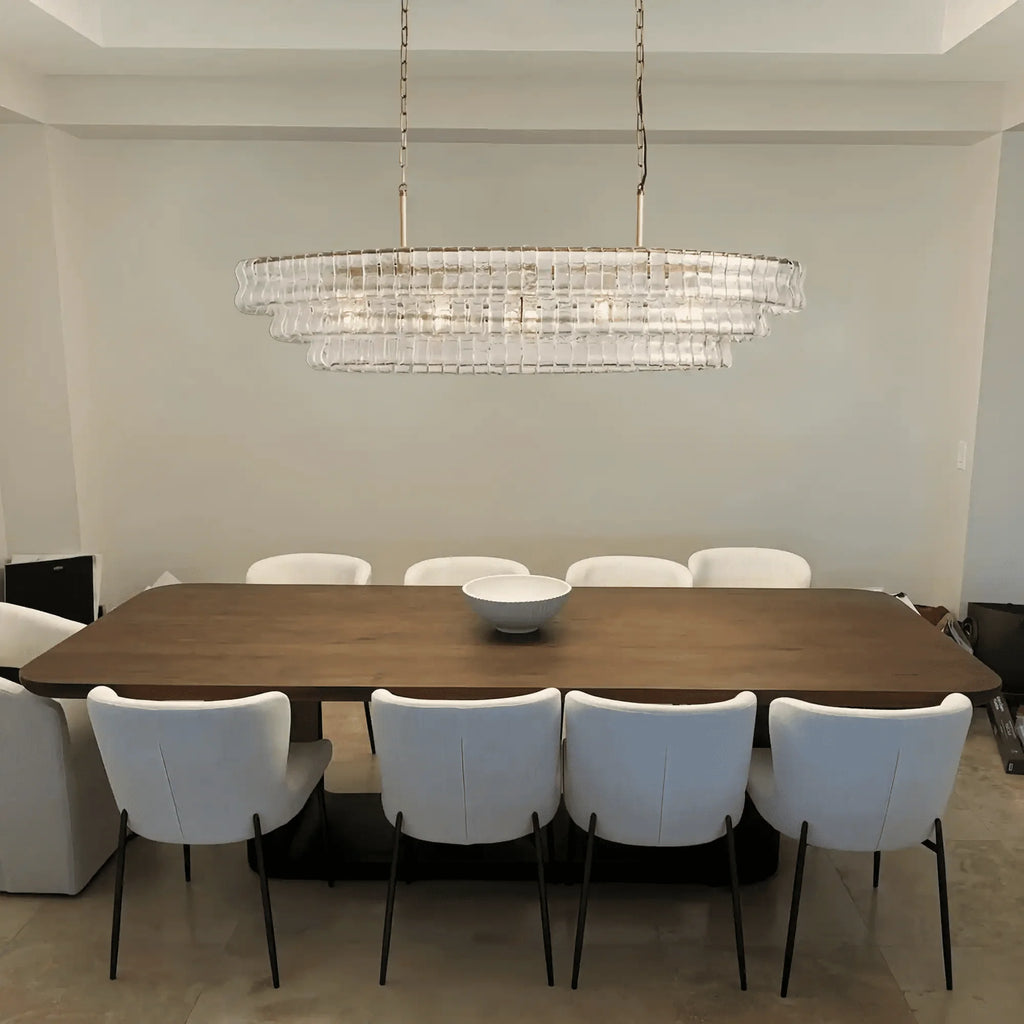 Ghiaccio Glass Oval Chandelier 54''65''-Manorlights