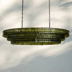 Ghiaccio Glass Oval Chandelier 54''65''-Manorlights
