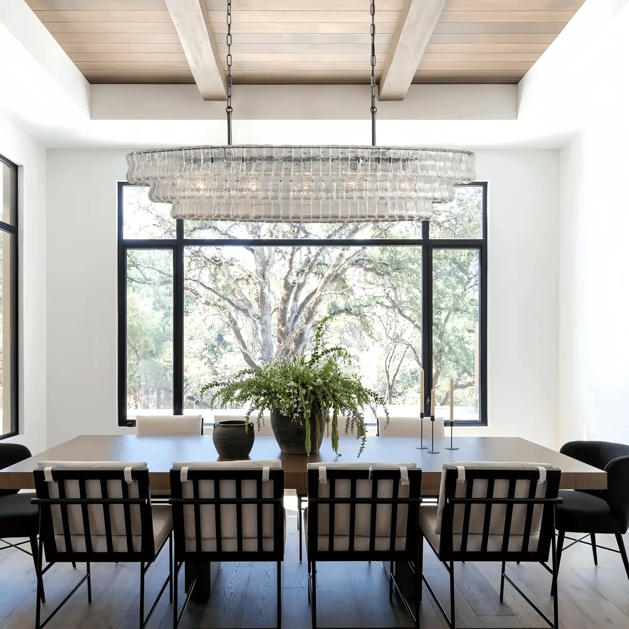Ghiaccio Glass Oval Chandelier 54''65''-Manorlights