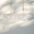 Ghiaccio Glass Oval Chandelier 54''65''-Manorlights