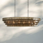 Ghiaccio Glass Oval Chandelier 54''65''-Manorlights