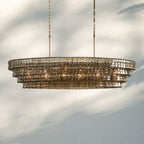 Ghiaccio Glass Oval Chandelier 54''65''-Manorlights