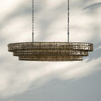 Ghiaccio Glass Oval Chandelier 54''65''-Manorlights