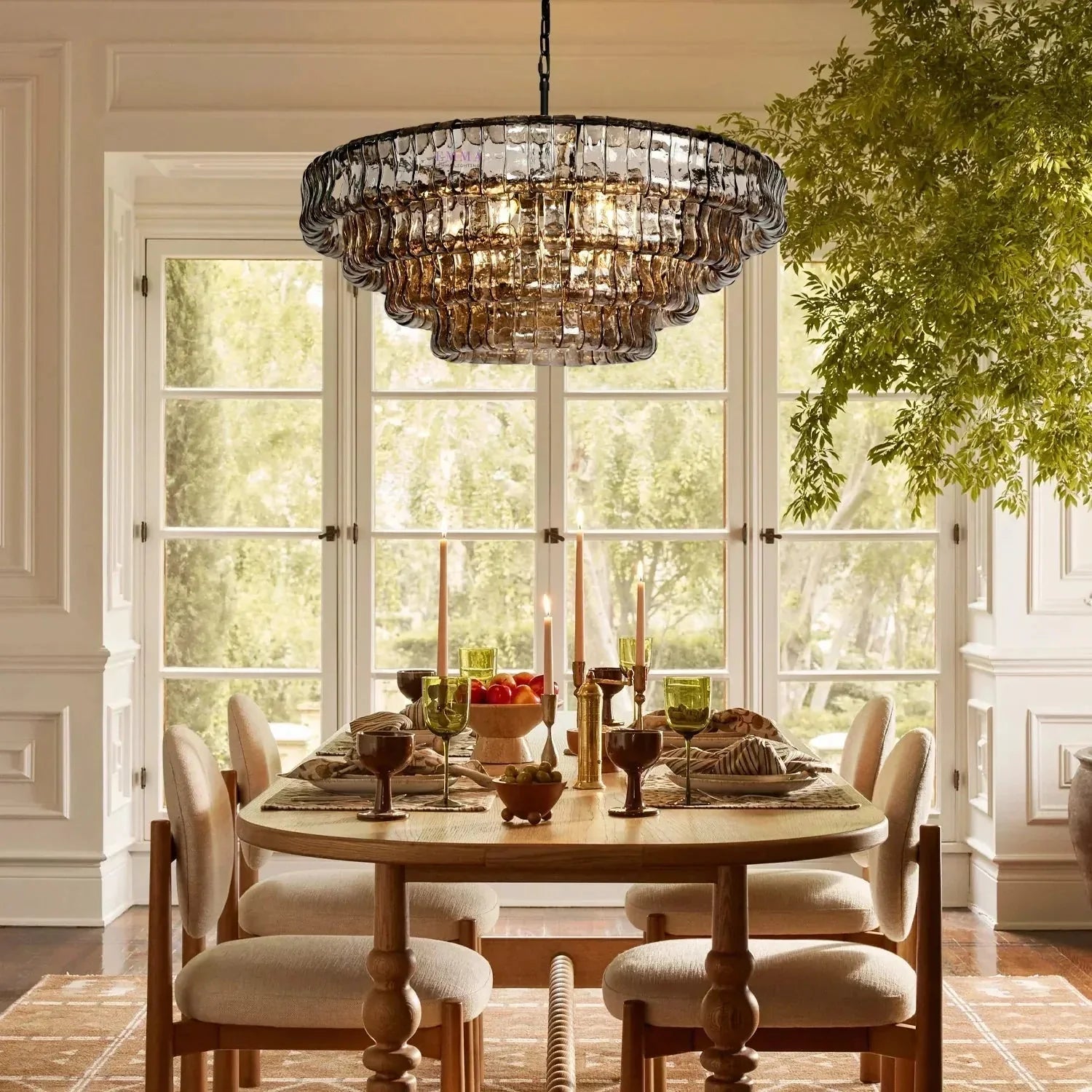 Ghiaccio Glass Round Chandelier 24" 36" 48" 60"-Manorlights