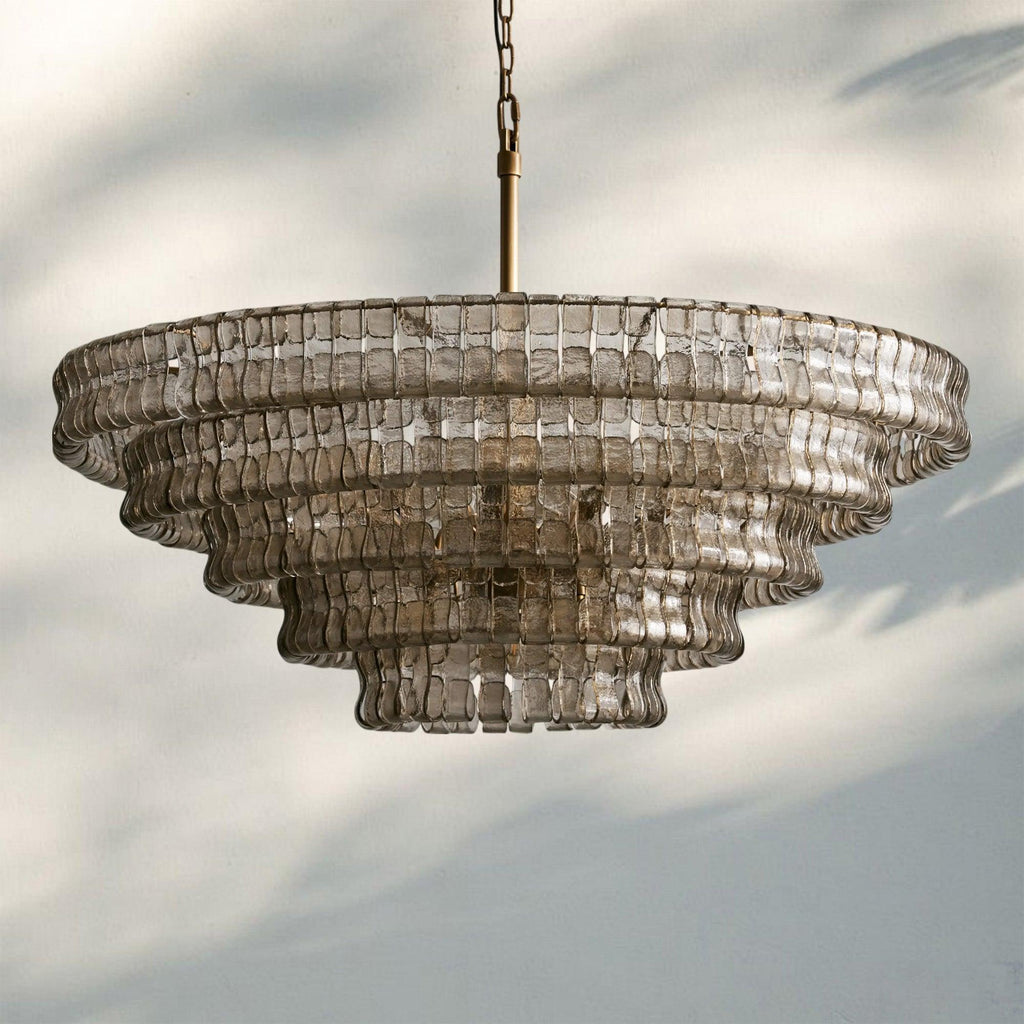 Ghiaccio Glass Round Chandelier 24" 36" 48" 60"-Manorlights