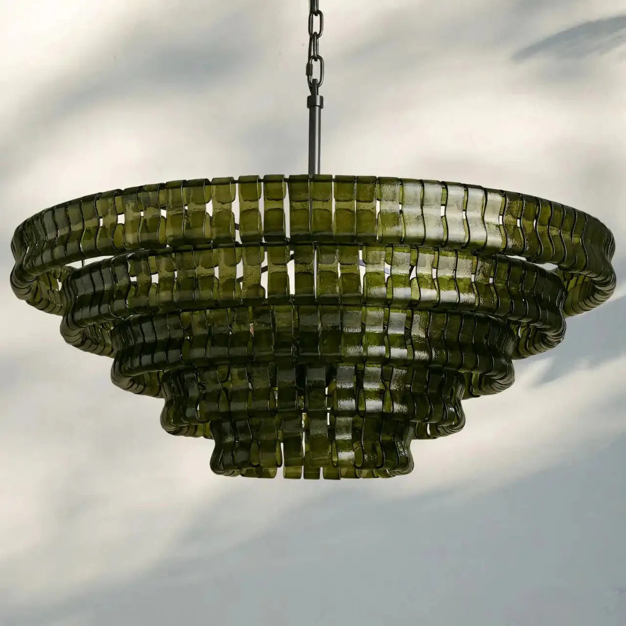 Ghiaccio Glass Round Chandelier 24" 36" 48" 60"-Manorlights