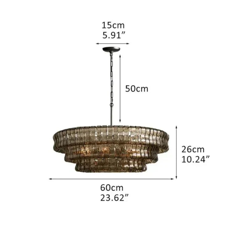 Ghiaccio Glass Round Chandelier 24" 36" 48" 60"-Manorlights