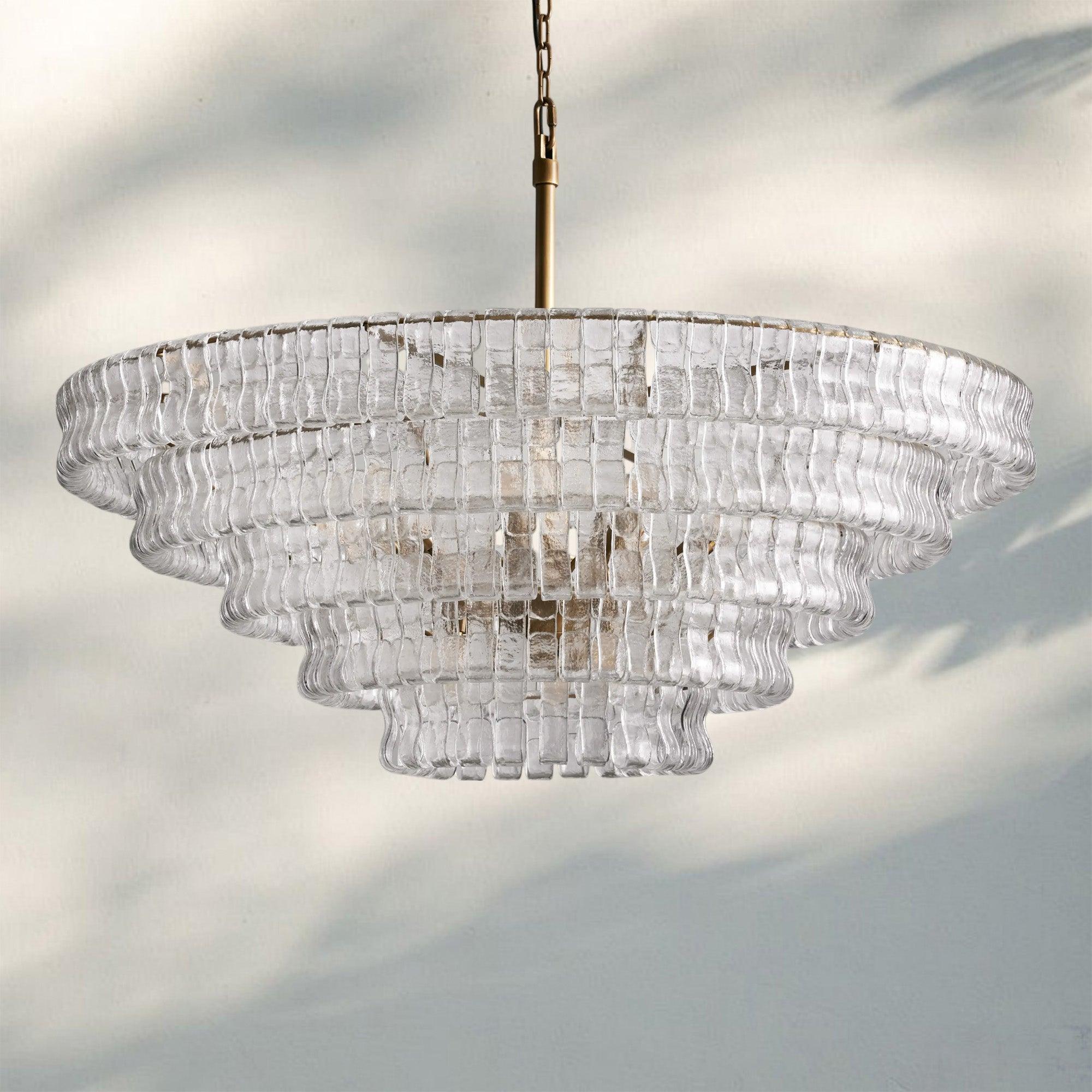 Ghiaccio Glass Round Chandelier 24" 36" 48" 60"-Manorlights