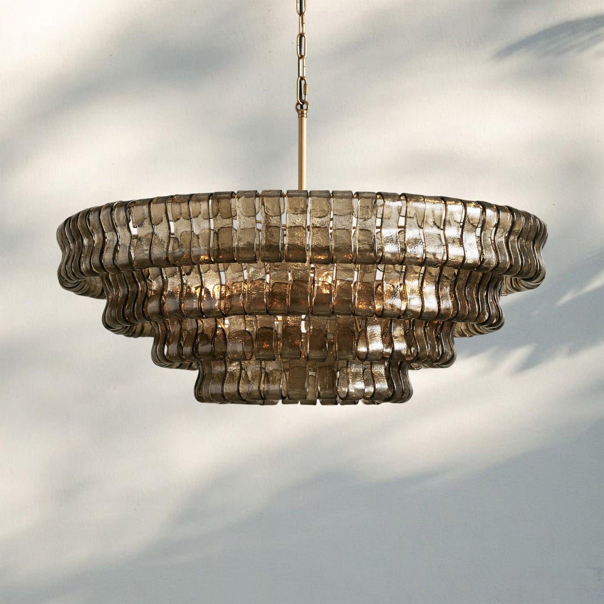 Ghiaccio Glass Round Chandelier 24" 36" 48" 60"-Manorlights