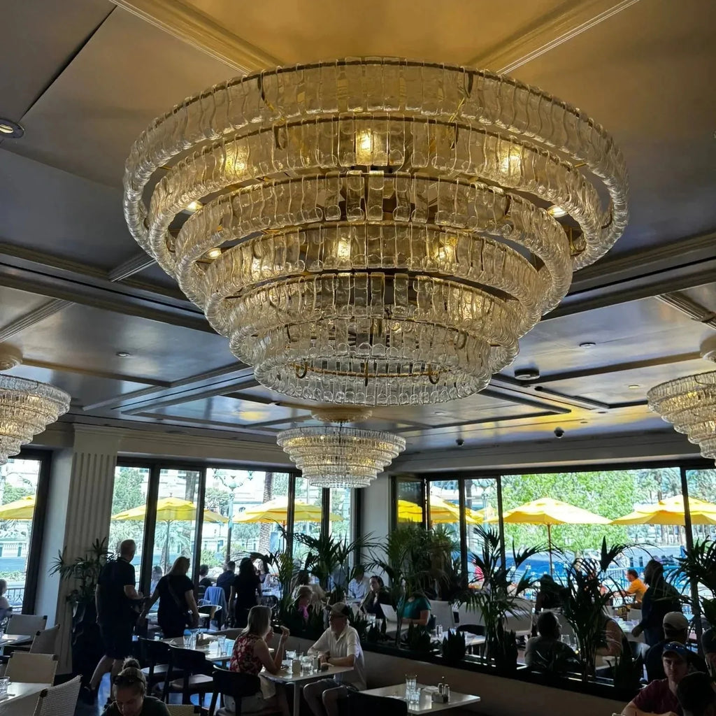 Ghiaccio Glass Round Chandelier 24" 36" 48" 60"-Manorlights