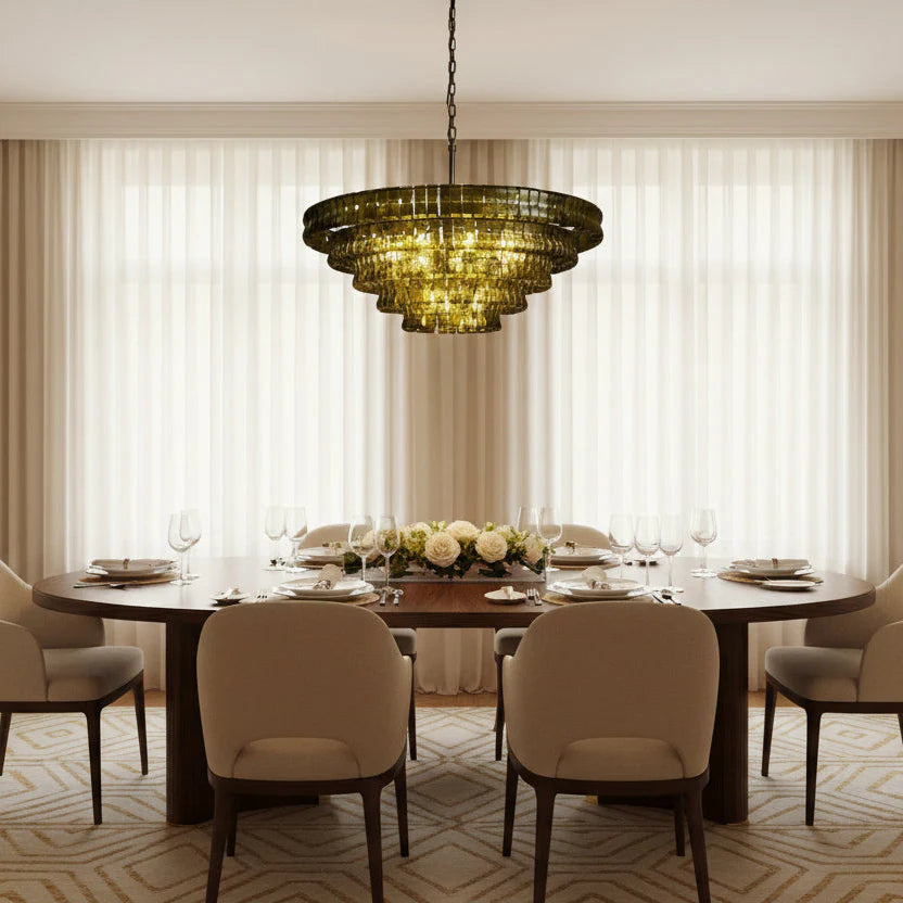 Ghiaccio Glass Round Chandelier 24" 36" 48" 60"-Manorlights