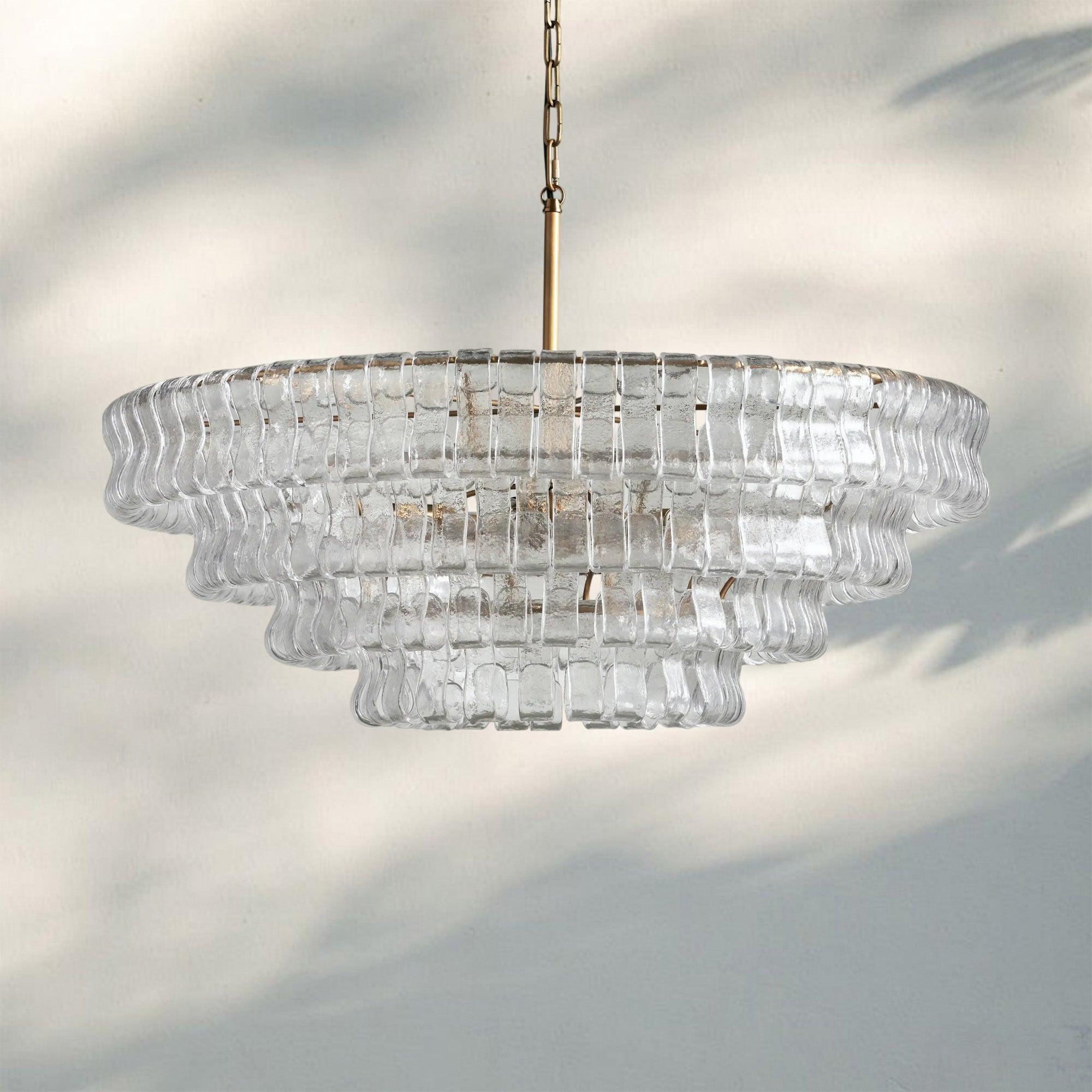 Ghiaccio Glass Round Chandelier 24" 36" 48" 60"-Manorlights