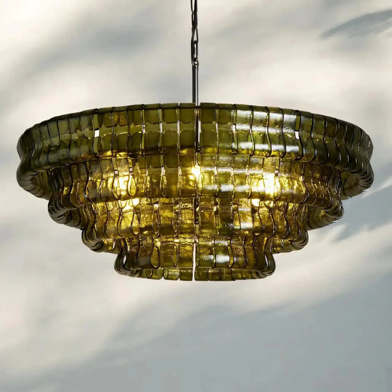 Ghiaccio Glass Round Chandelier 24" 36" 48" 60"-Manorlights
