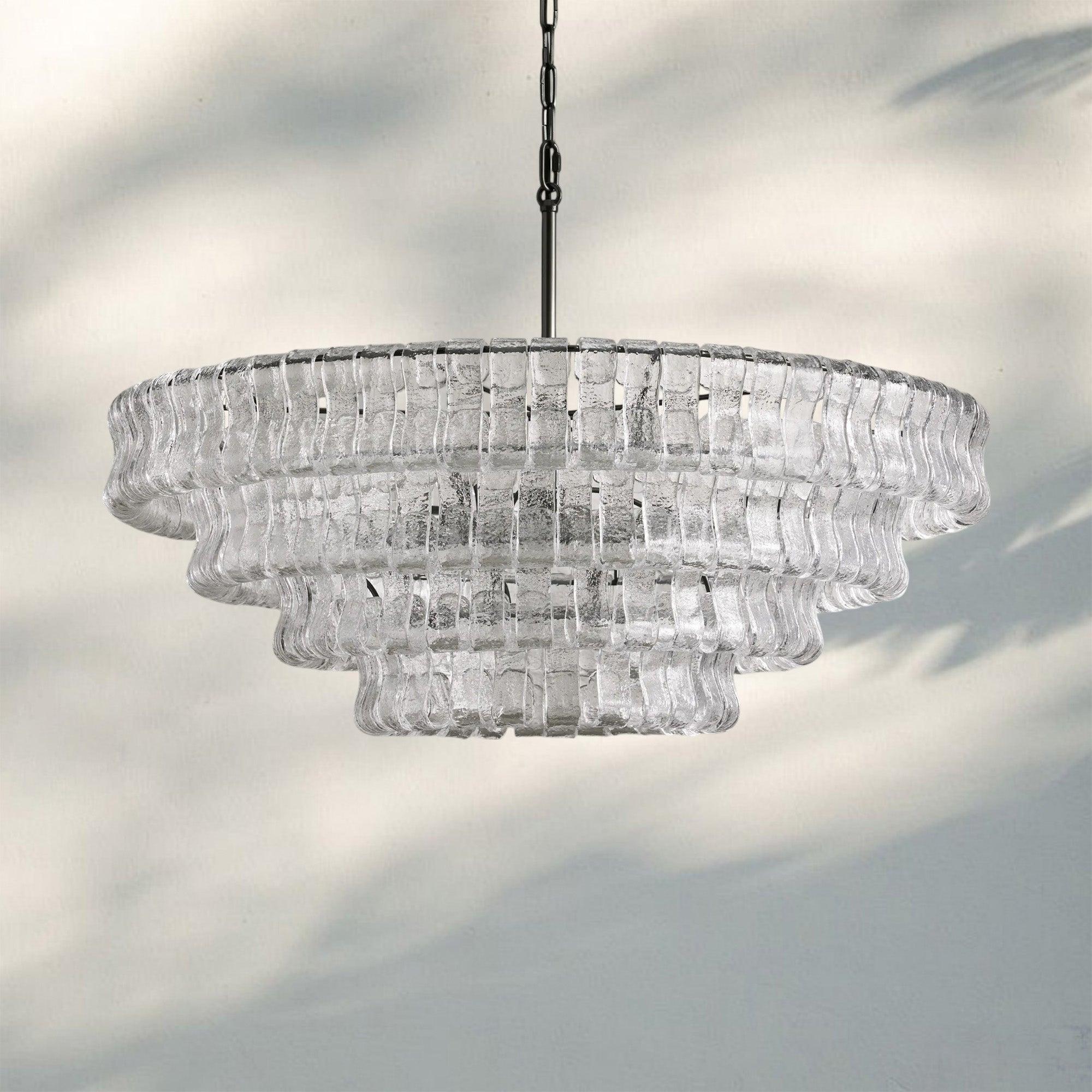 Ghiaccio Glass Round Chandelier 24" 36" 48" 60"-Manorlights