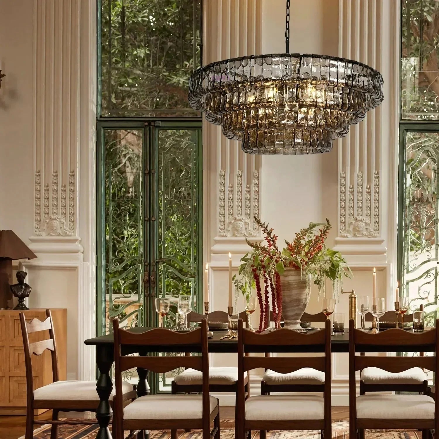 Ghiaccio Glass Round Chandelier 24" 36" 48" 60"-Manorlights