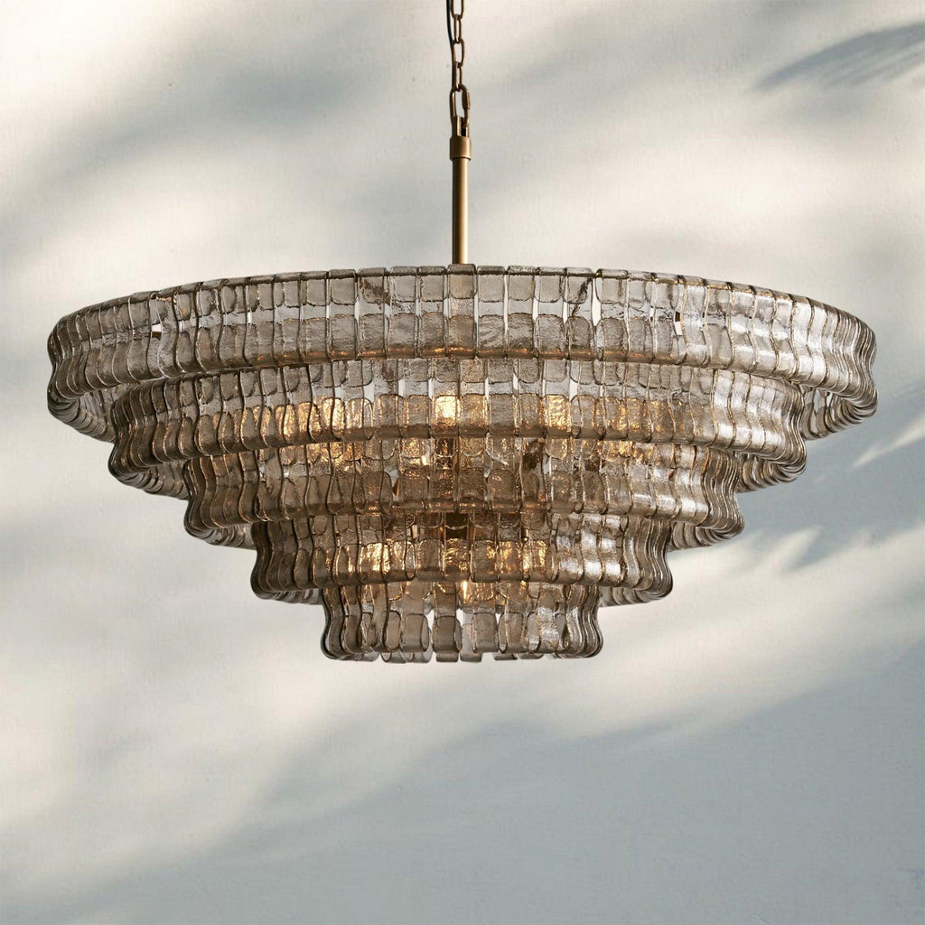 Ghiaccio Glass Round Chandelier 24" 36" 48" 60"-Manorlights