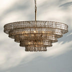 Ghiaccio Glass Round Chandelier 24" 36" 48" 60"-Manorlights