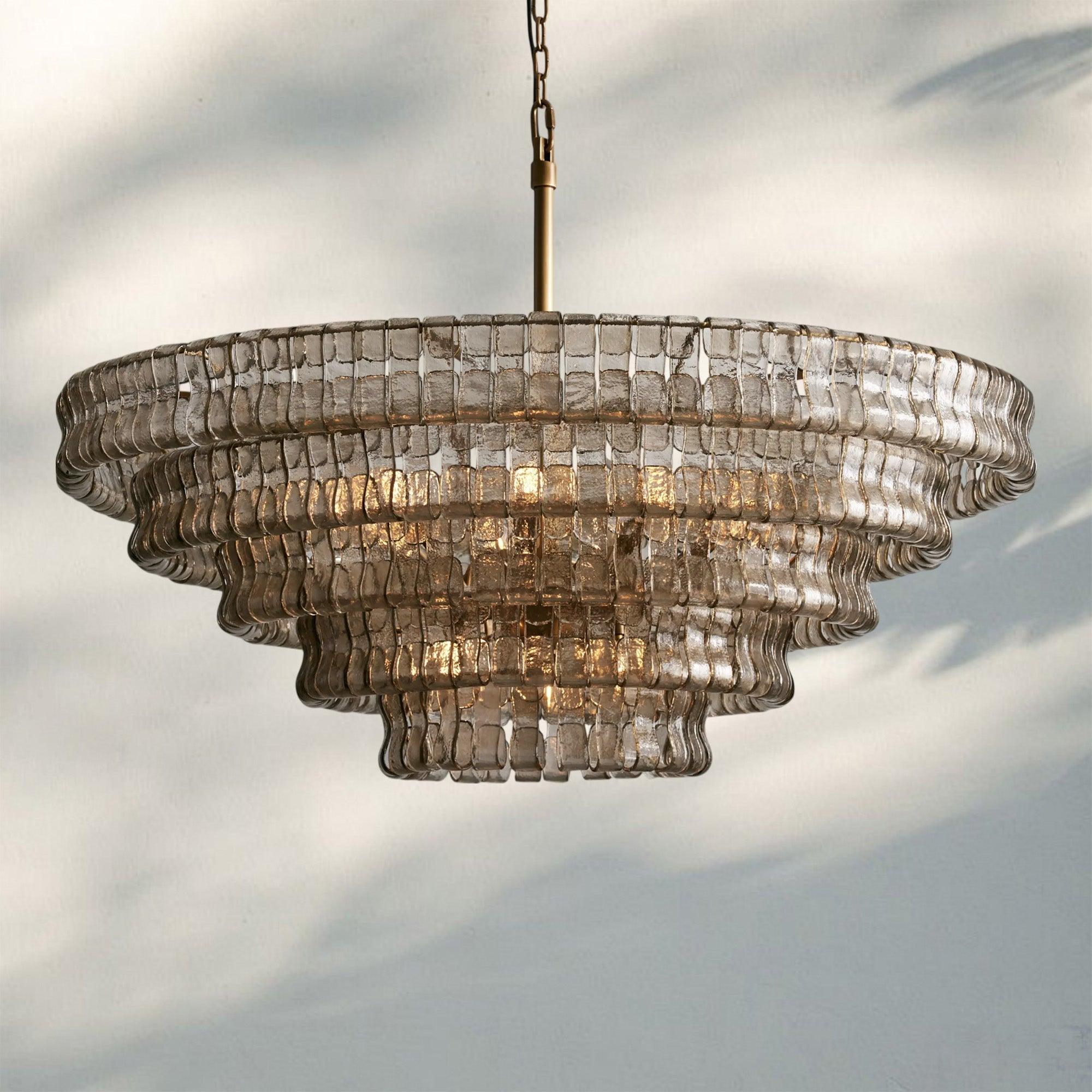 Ghiaccio Glass Round Chandelier 24" 36" 48" 60"-Manorlights