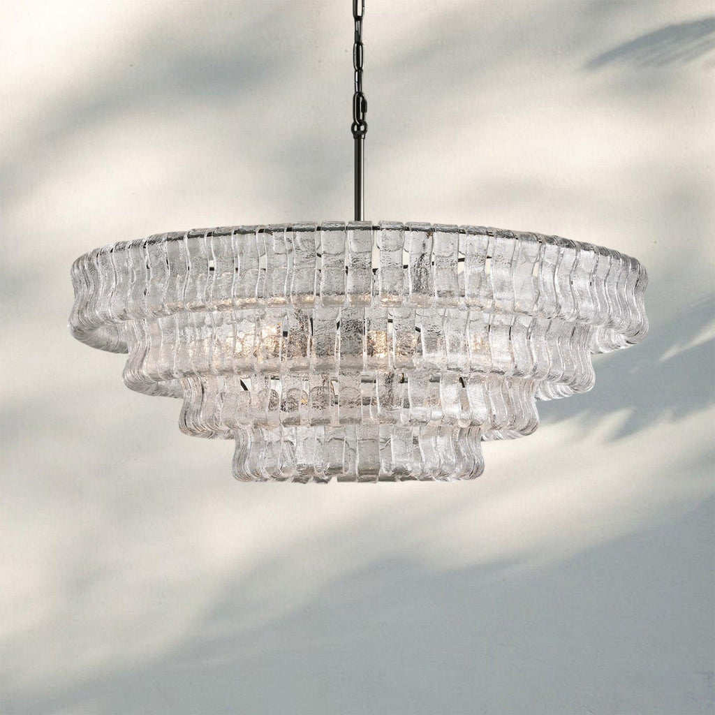 Ghiaccio Glass Round Chandelier 24" 36" 48" 60"-Manorlights