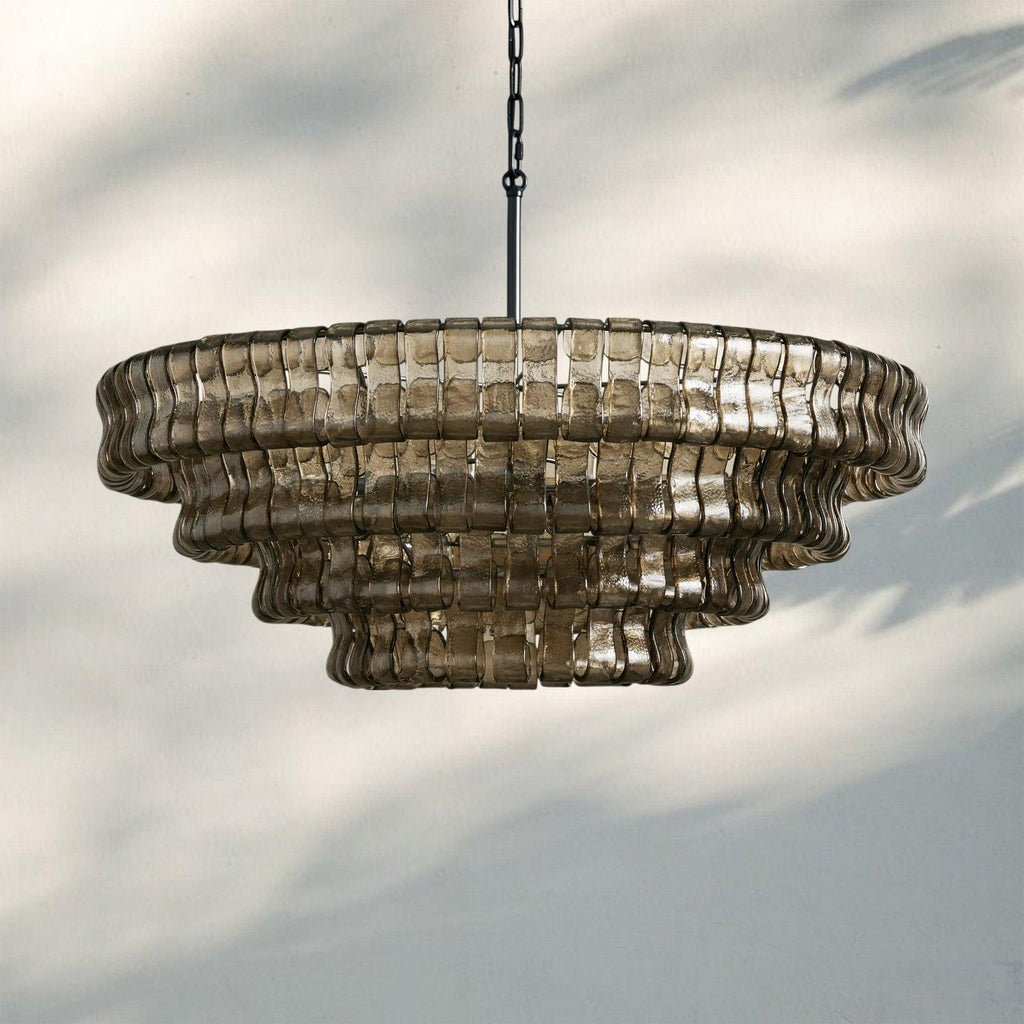 Ghiaccio Glass Round Chandelier 24" 36" 48" 60"-Manorlights