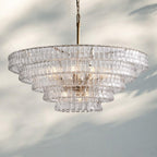 Ghiaccio Glass Round Chandelier 24" 36" 48" 60"-Manorlights