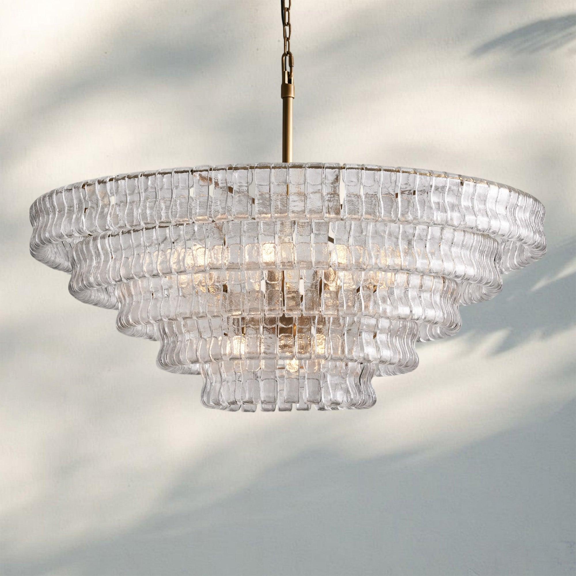 Ghiaccio Glass Round Chandelier 24" 36" 48" 60"-Manorlights