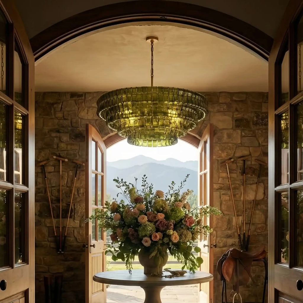Ghiaccio Glass Round Chandelier 24" 36" 48" 60"-Manorlights