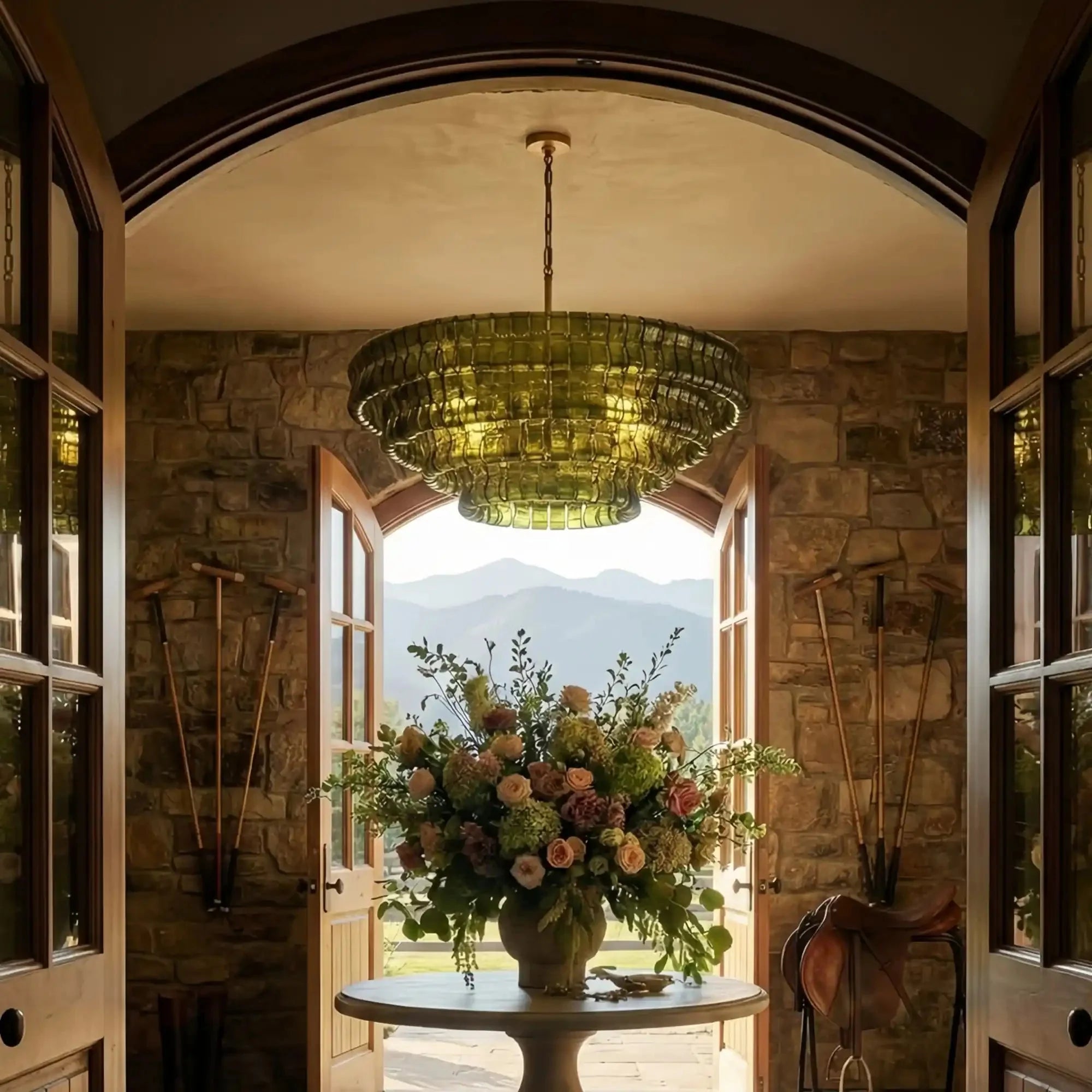 Ghiaccio Glass Round Chandelier 24" 36" 48" 60"-Manorlights
