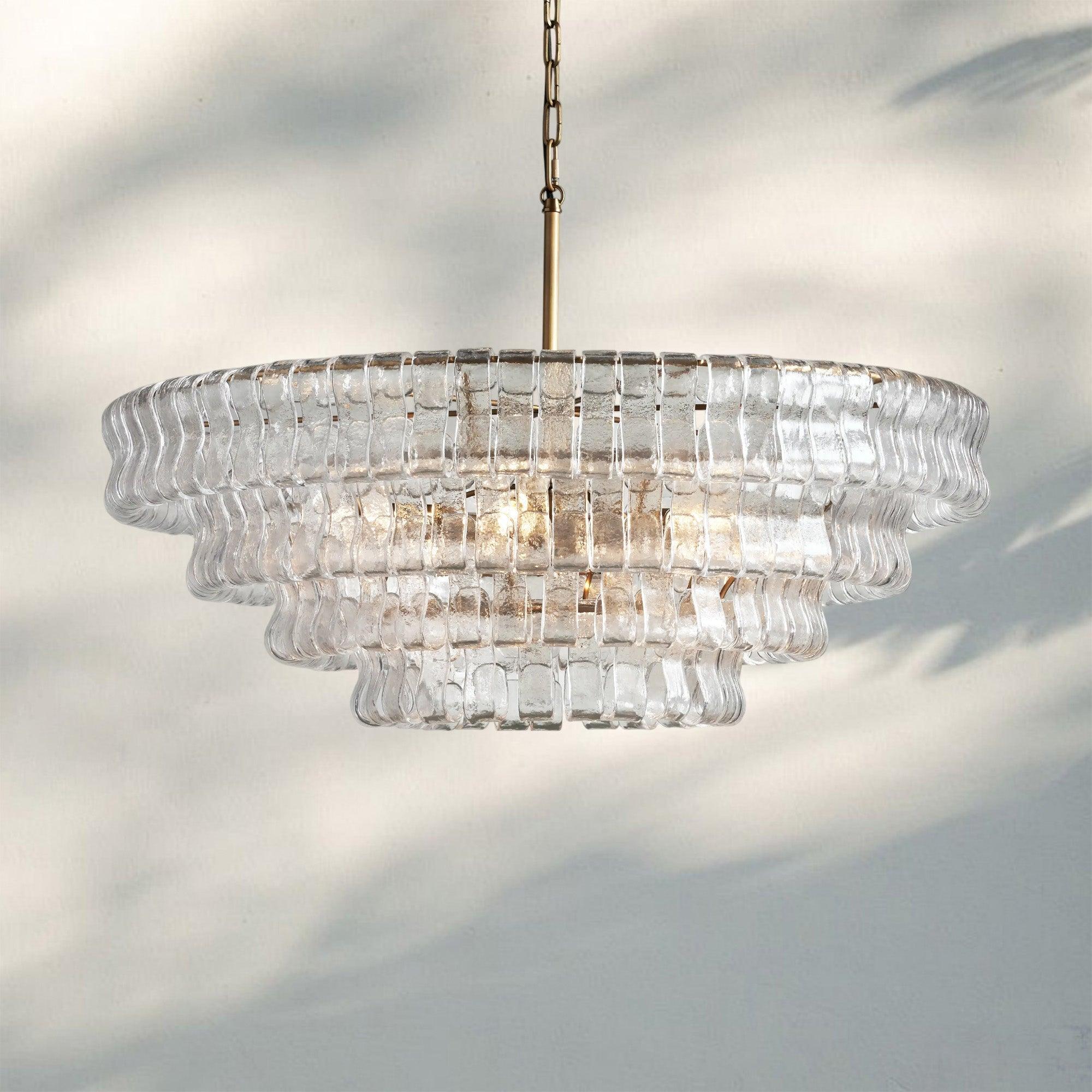 Ghiaccio Glass Round Chandelier 24" 36" 48" 60"-Manorlights