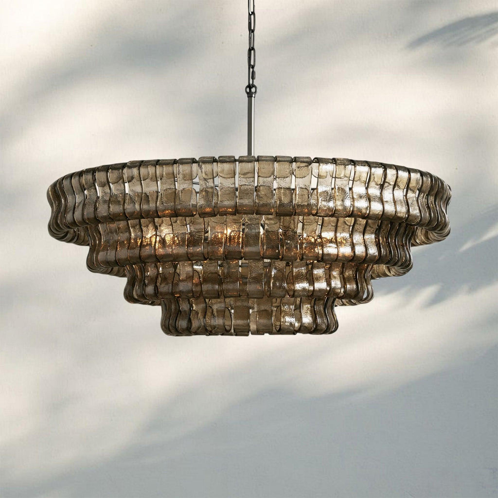 Ghiaccio Glass Round Chandelier 24" 36" 48" 60"-Manorlights