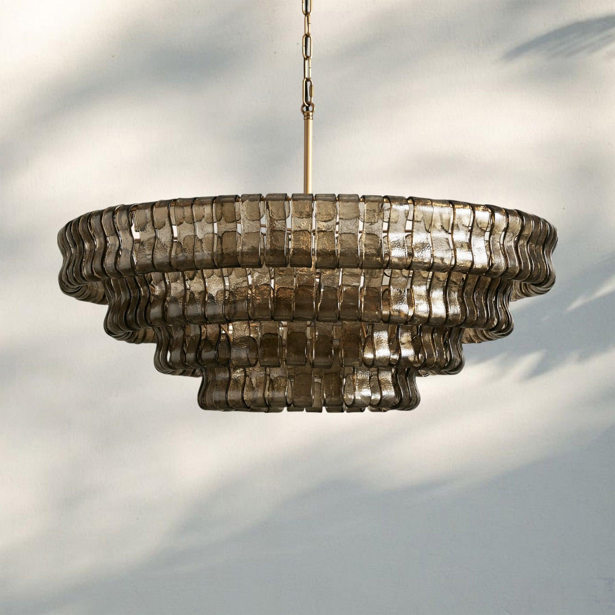 Ghiaccio Glass Round Chandelier 24" 36" 48" 60"-Manorlights