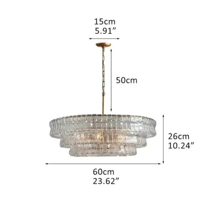 Ghiaccio Glass Round Chandelier 24" 36" 48" 60"-Manorlights