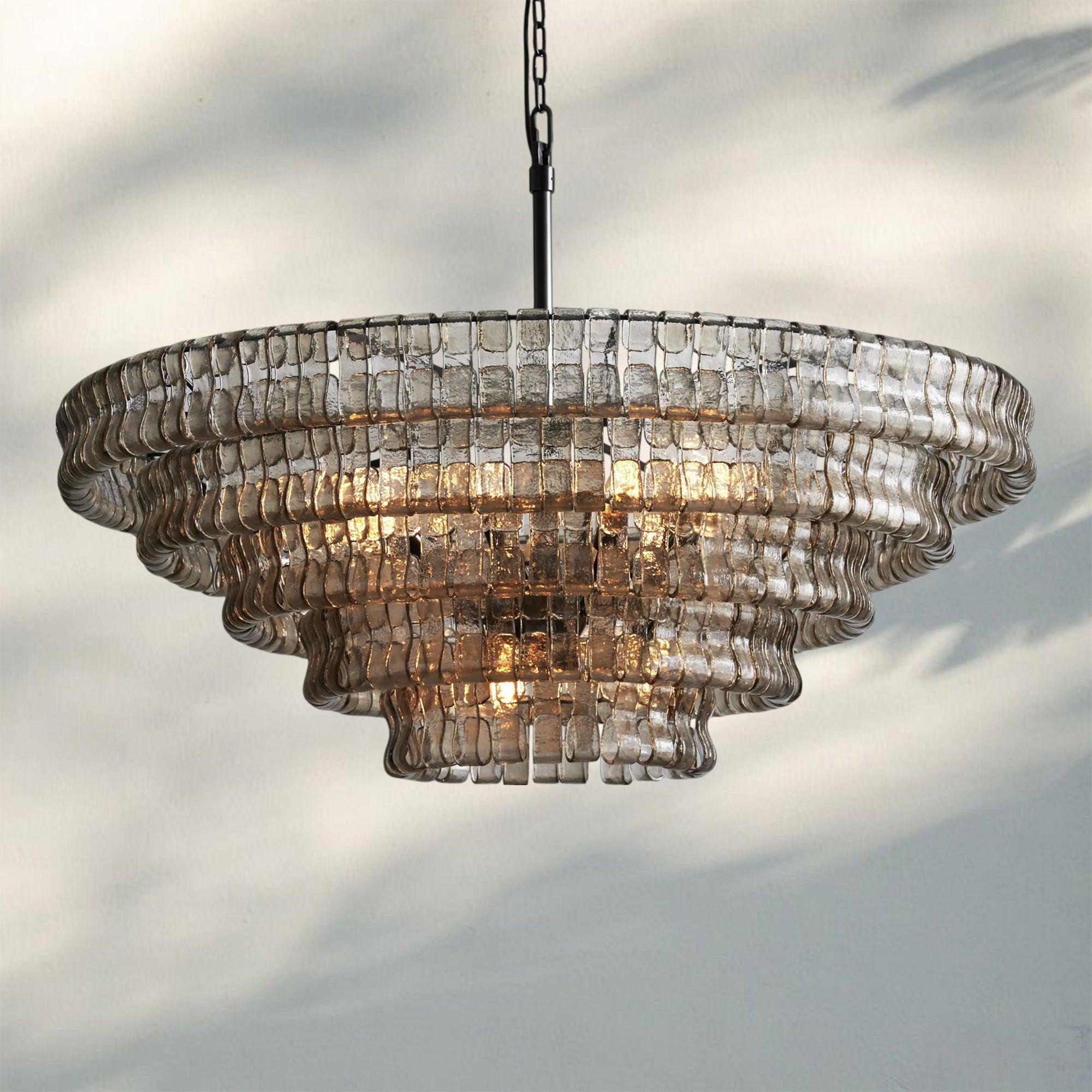 Ghiaccio Glass Round Chandelier 24" 36" 48" 60"-Manorlights