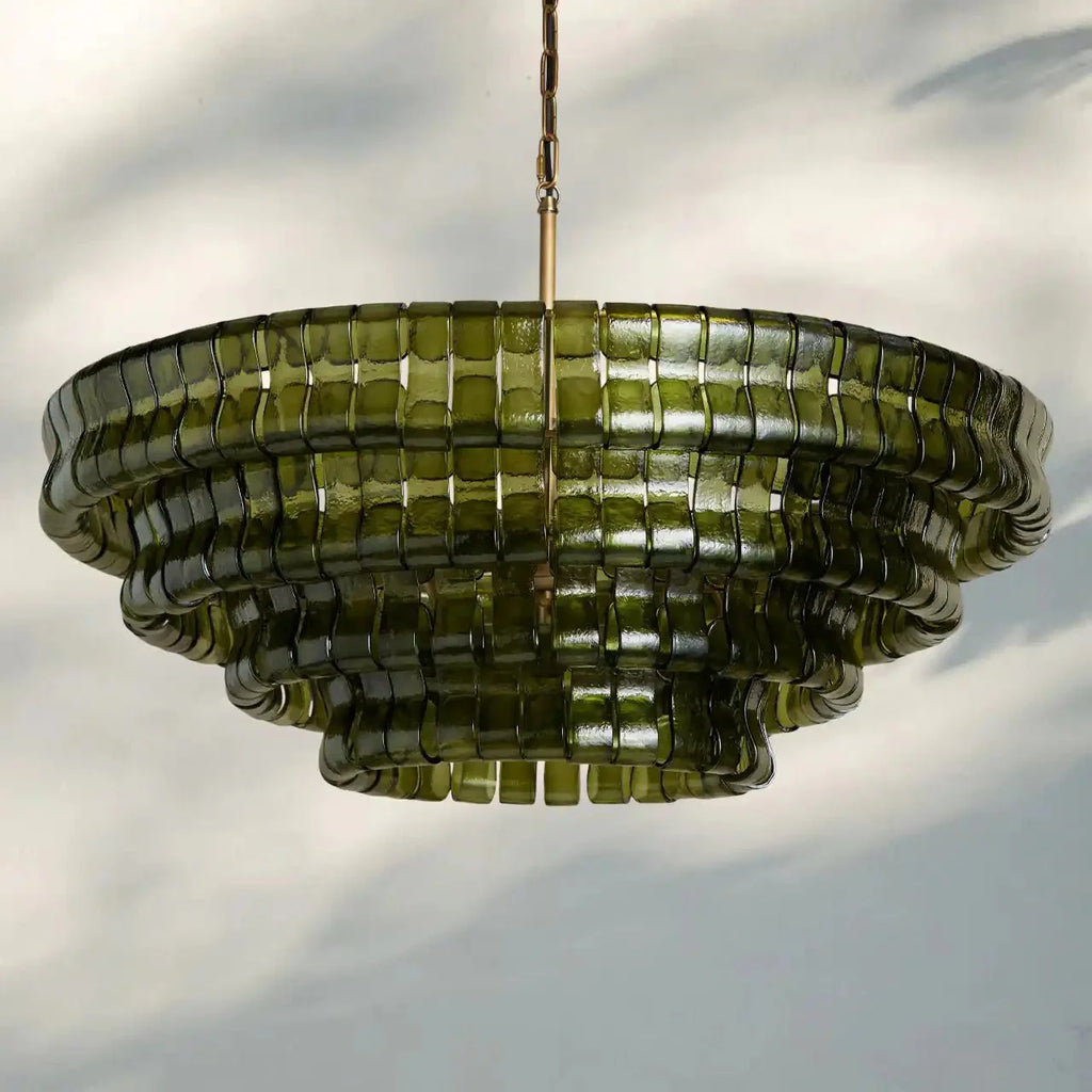 Ghiaccio Glass Round Chandelier 24" 36" 48" 60"-Manorlights