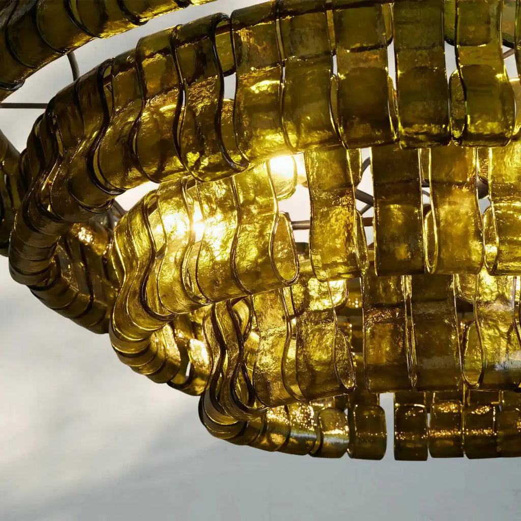 Ghiaccio Glass Round Chandelier 24" 36" 48" 60"-Manorlights