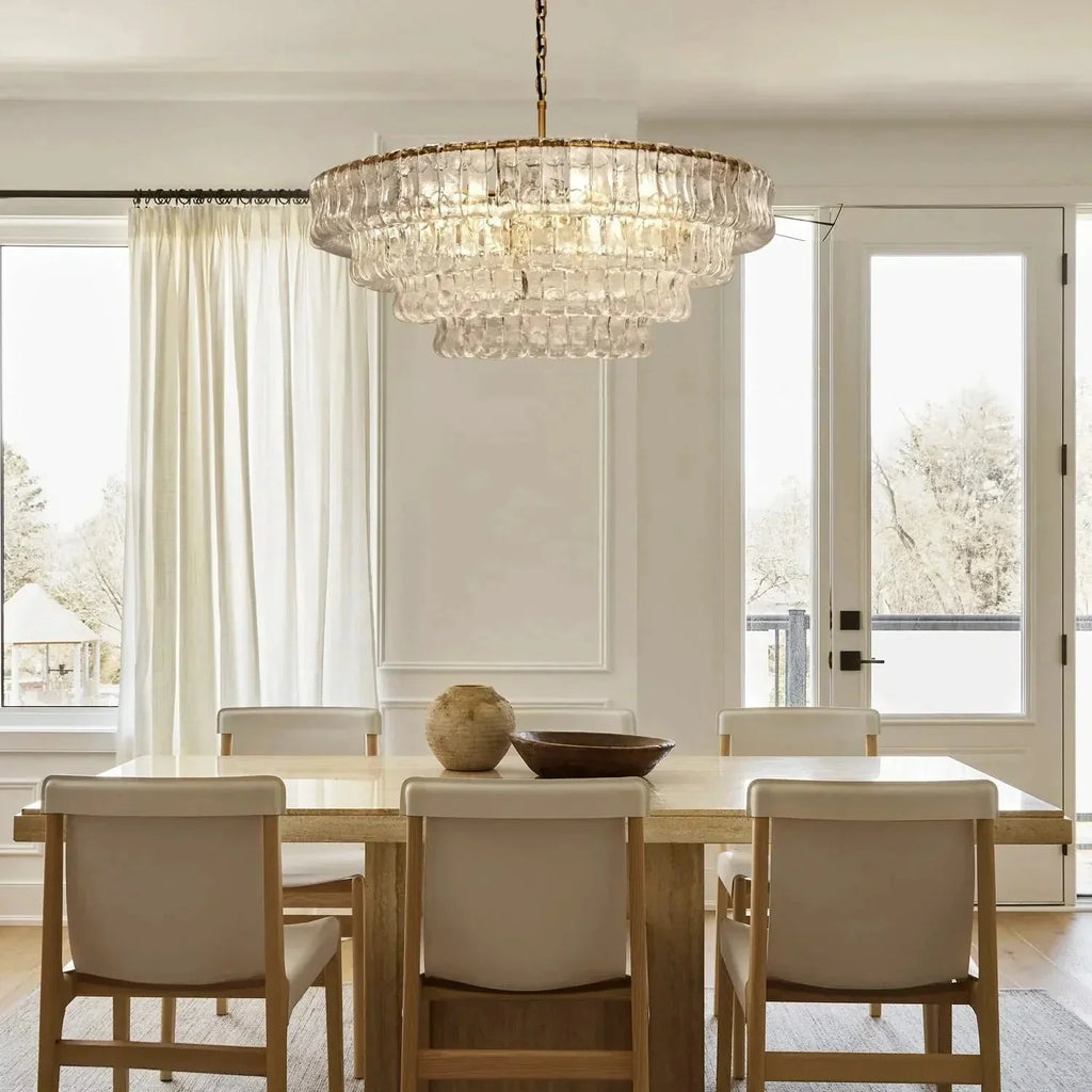 Ghiaccio Glass Round Chandelier 24" 36" 48" 60"-Manorlights