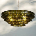Ghiaccio Glass Round Chandelier 24" 36" 48" 60"-Manorlights