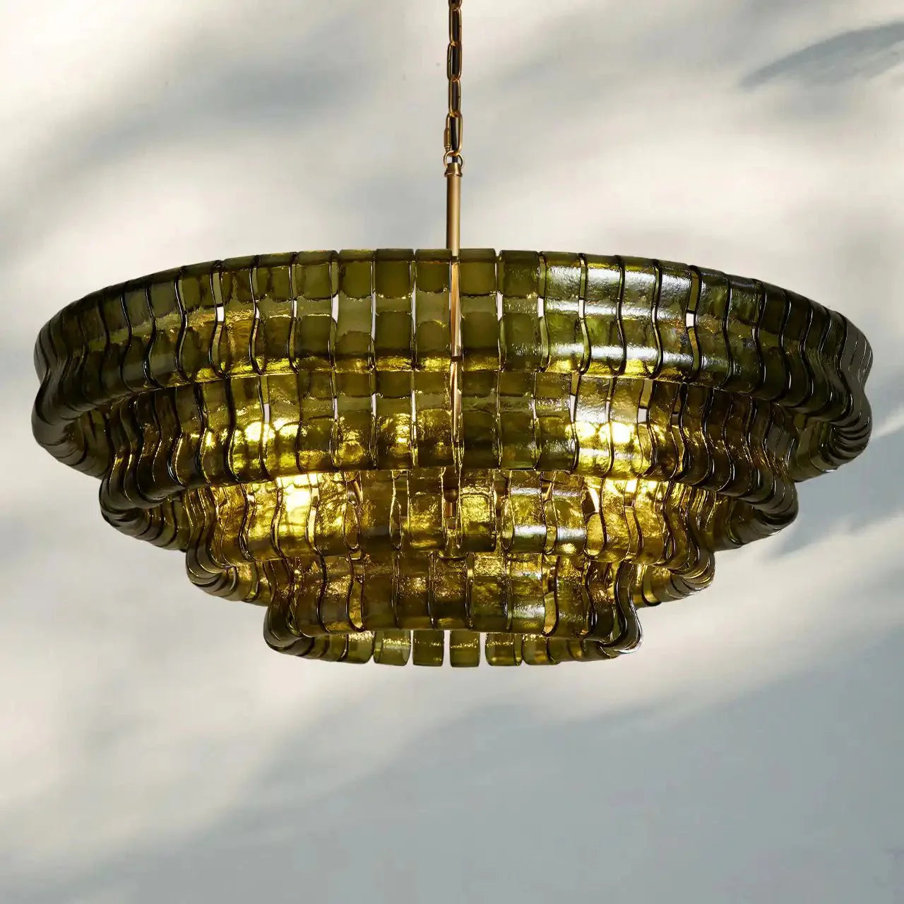 Ghiaccio Glass Round Chandelier 24" 36" 48" 60"-Manorlights