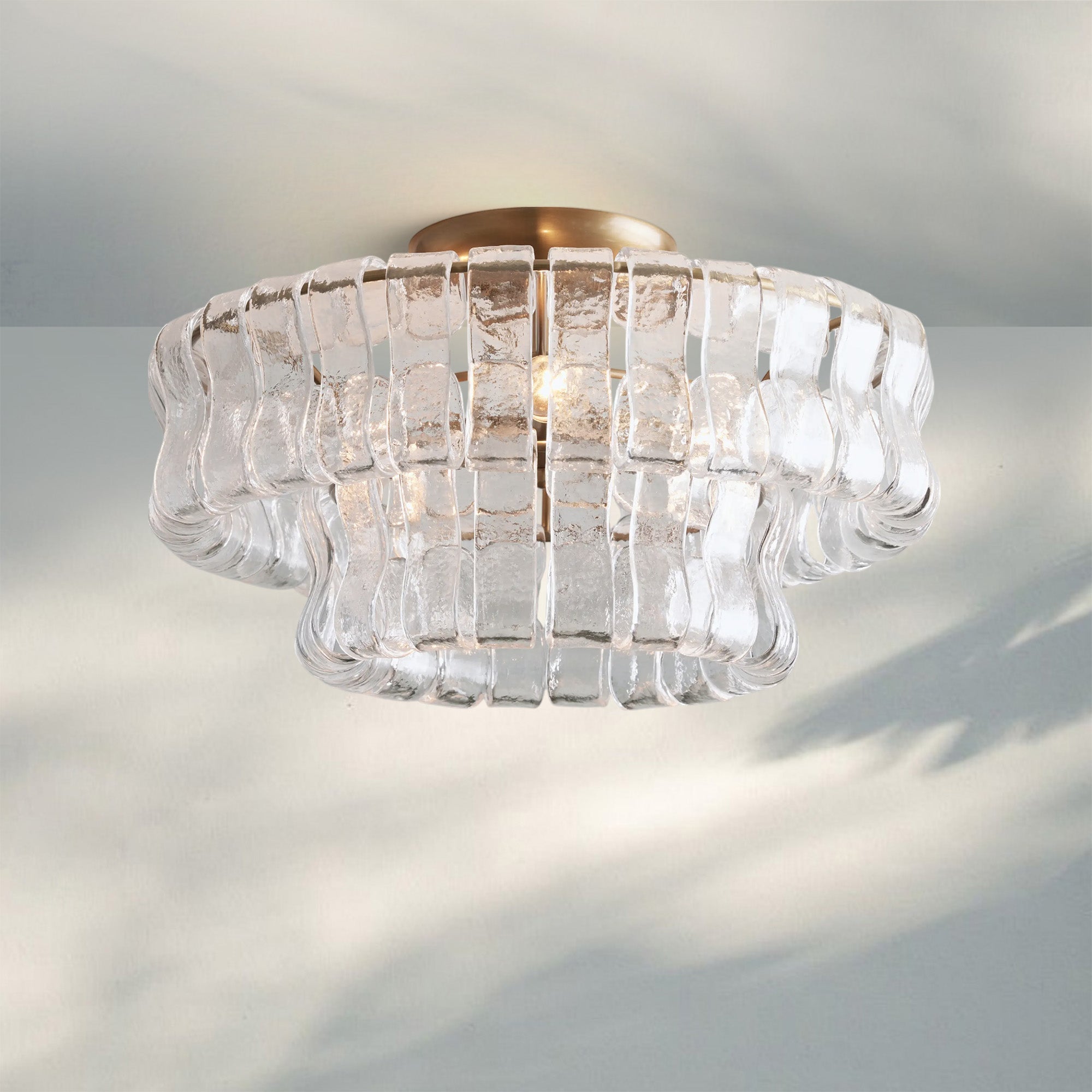Ghiaccio Modern Glass Flushmount-Manorlights