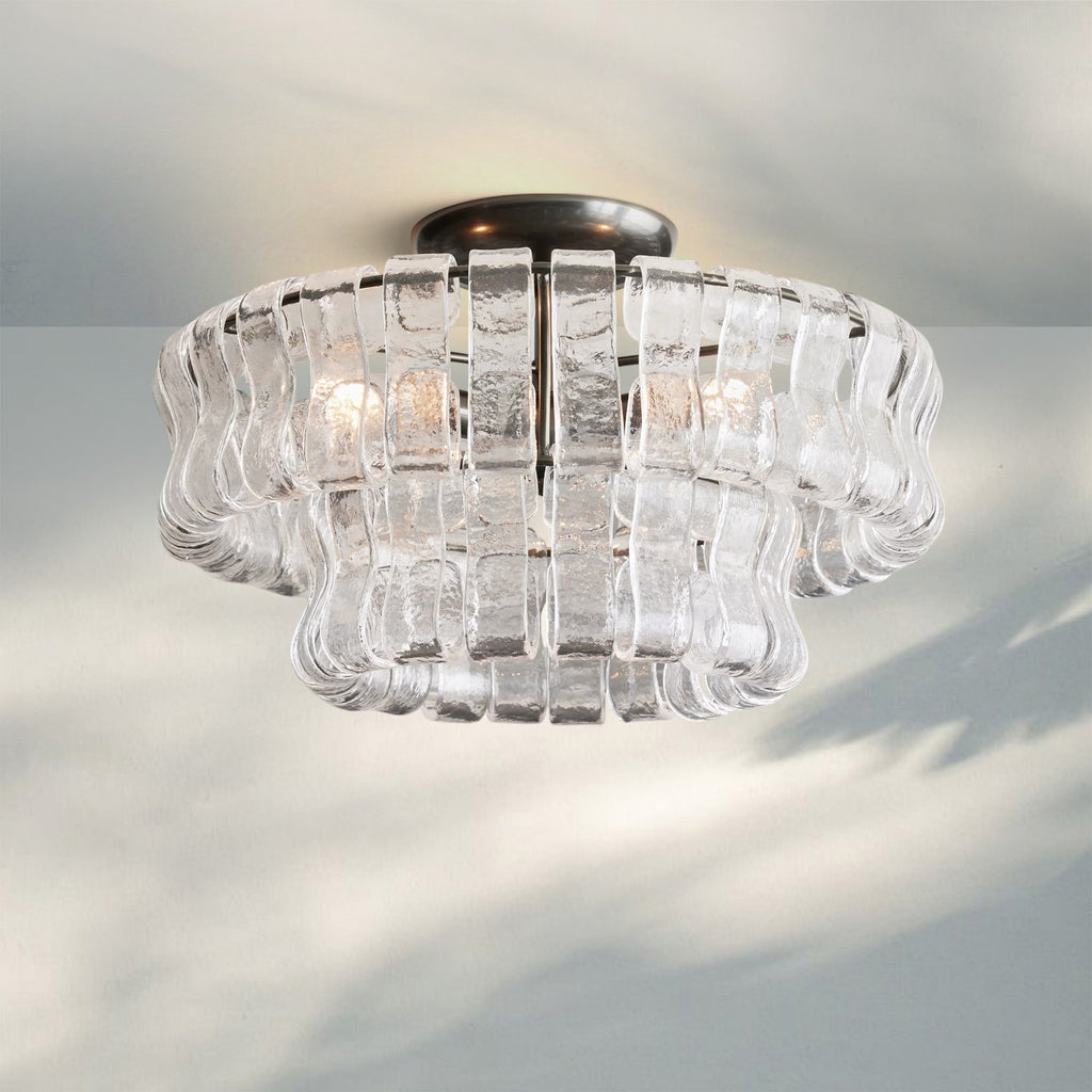 Ghiaccio Modern Glass Flushmount-Manorlights